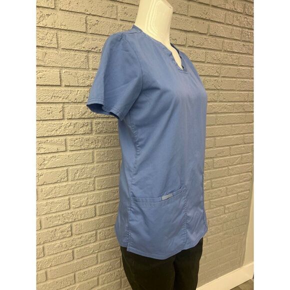 Cherokee Workwear Women Blue Scrub Top Size XS - Picture 3 of 9